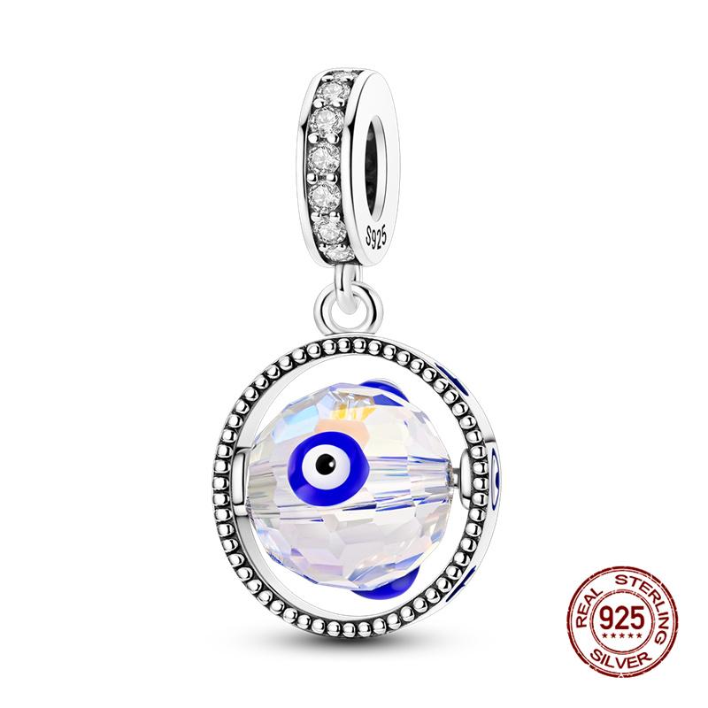 925 Silver Devil's Eye Charm Beads 3mm Fit DIY Bracelet Women's Fashion Jewelry Gift Original Handmade