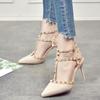Women's High Heels Pointed Toe Stiletto Heel Chic High Prom Heel Pumps With Rivets