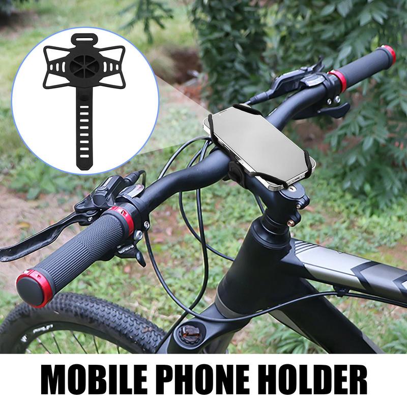 Phone Mount For Bike Adjustable Silicone Bike Smartphone Stand 360 Degree Rotatable Scooter Cellphone Holder For 4.7-7.2 Devices