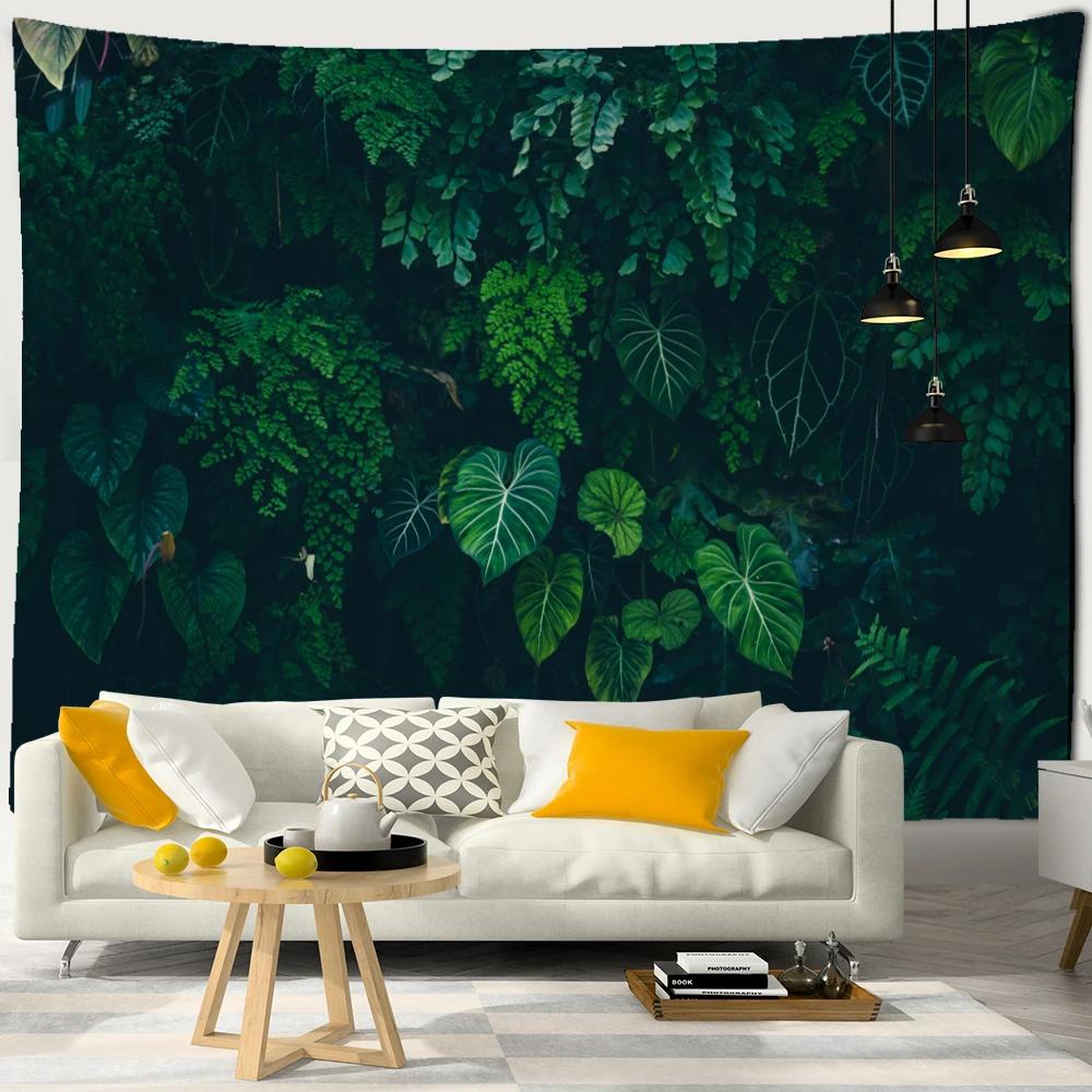 Palm Tree Leaf Tapestry Wall Hanging Tropical Plant Bohemian Style Witchcraft Hippie Natural Scenery Home Decor
