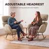 Upholstered Rocking Chair Adjustable Headrest Rocker Chair Raindrop Velvet Rubberwood Base Light Brown
