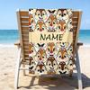 1pc Chip 'n' Dale1 Beach Towel with Custom Name, Beach/Swimming/Bath/Picnic/Camping Towel, Suitable for Seaside Beaches