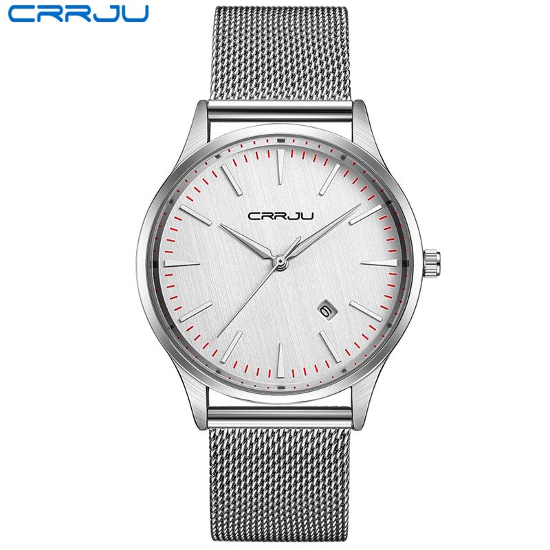 

Мужские часы Лучший бренд класса люкс из нержавеющей стали деловые часы мужские часы кварцевые часы с датой белый