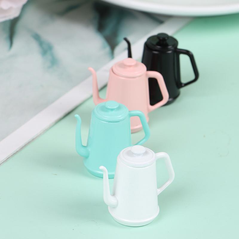 Hot1/12 Dollhouse Miniature Accessories Mini Kettle Teapot Cups Simulation Furniture Tea Pot Kitchen Model Playthings designed for Doll House