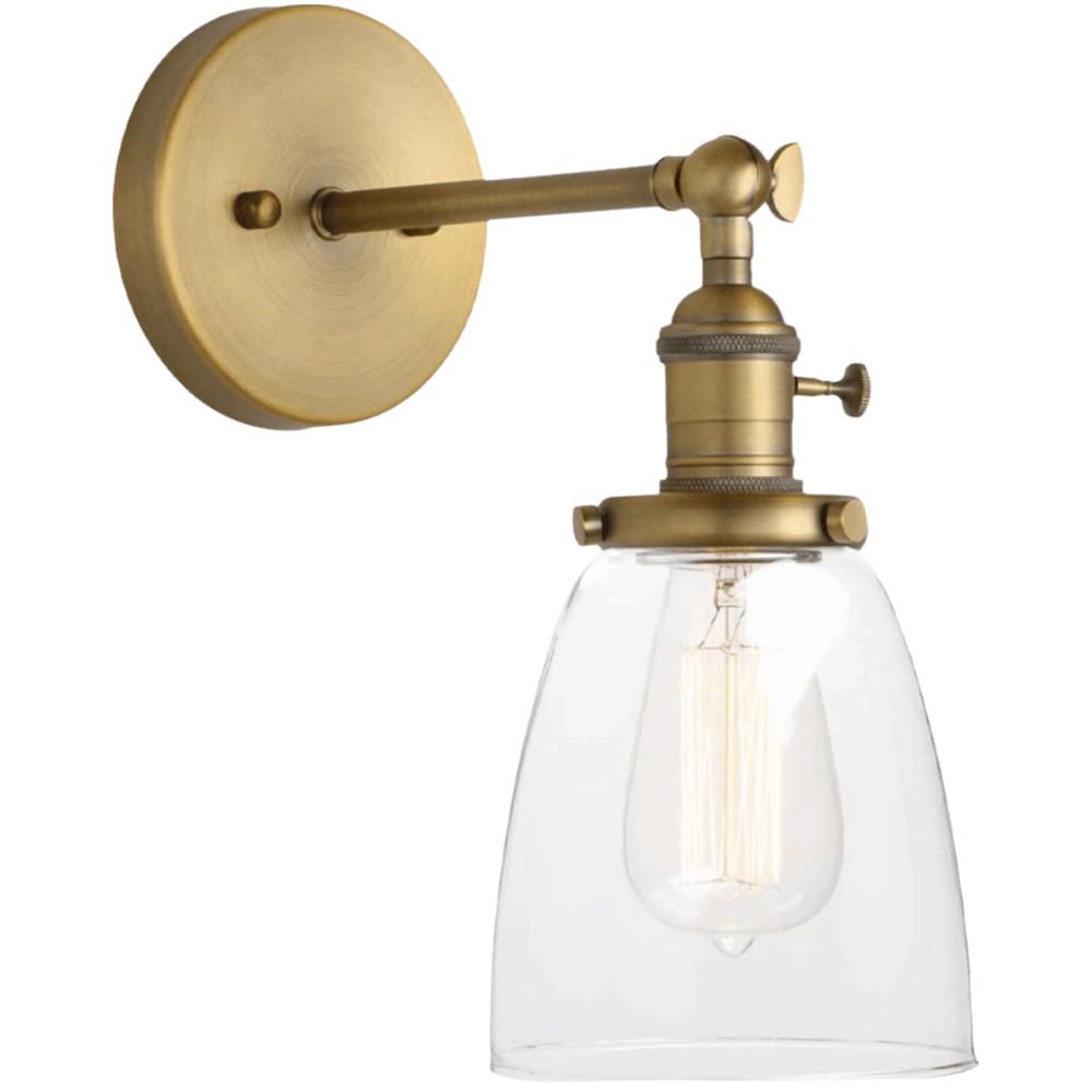 Retro Glass Lampshad Glass Wall Lamps Oval Dome Industrial Wall Lighting Single Sconce Clear Sconce Lighting Living Room