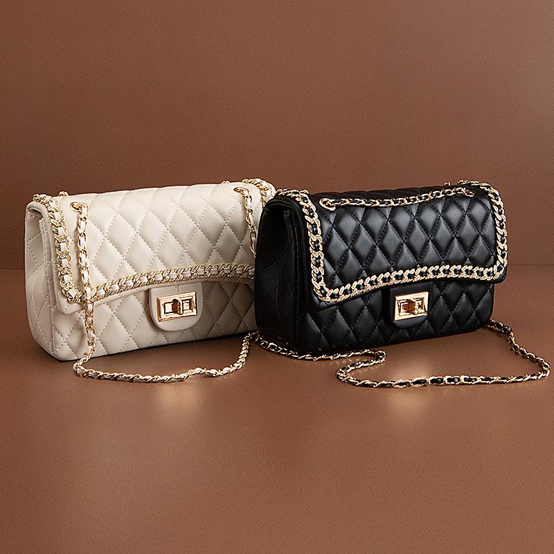 Xiaoxiangfeng Handbag Women's Bag New Trendy Diamond Grid Chain Bag Texture Single Shoulder Armpit Crossbody Bag