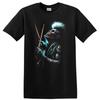 Skull Drummer T Shirt Punk Rock Skeleton Musician Gothic Graphic Art Dark Tee