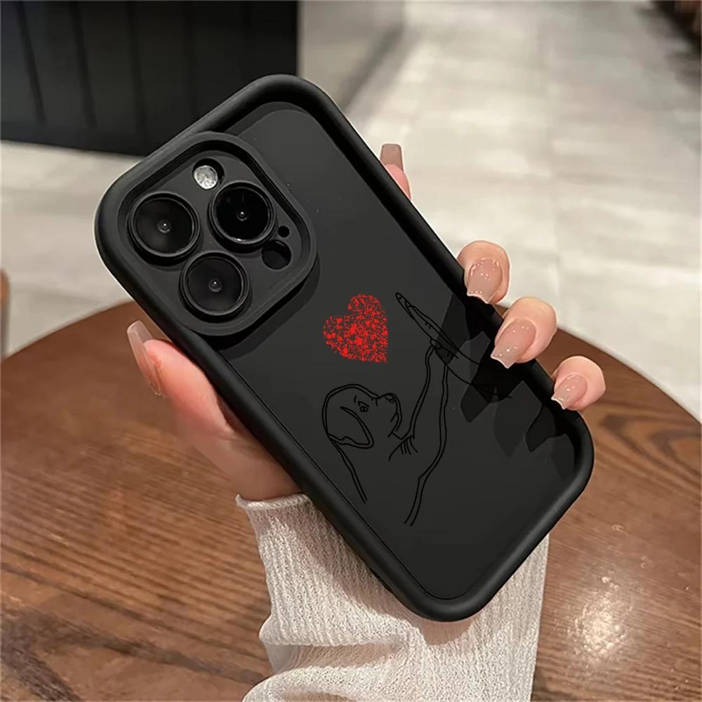Puppy and Cat Punch Phone case iPhone 15 Pro Max 11 12 13 16 14 Plus Silicone Shockproof Case Lens protector shell
