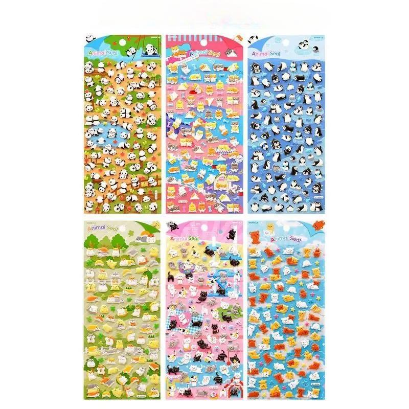 1 stk Kawaii Søt Liten Skum 3D Dekorativt Dyr Skrivesaker Klistremerker Scrapbooking DIY Dagbok Album Klistremerke