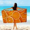 Orange Slice Print Beach Towel, Microfiber Soft Absorbent Sun Protection Lightweight Summer Accessory for Swimming Vacation