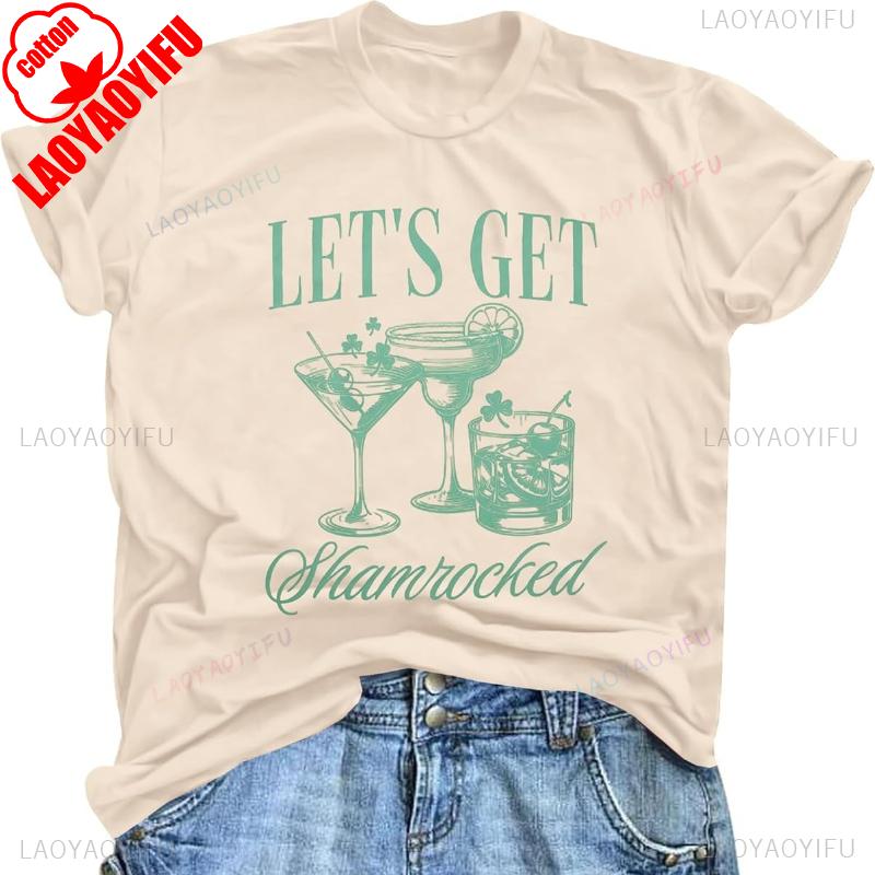 Womens St Patricks Day Shirts Let The Shenanigans Begin Shirt Lucky T Shirt Green Tee Funny Sayings Tops Vintage Aesthetic Tees S