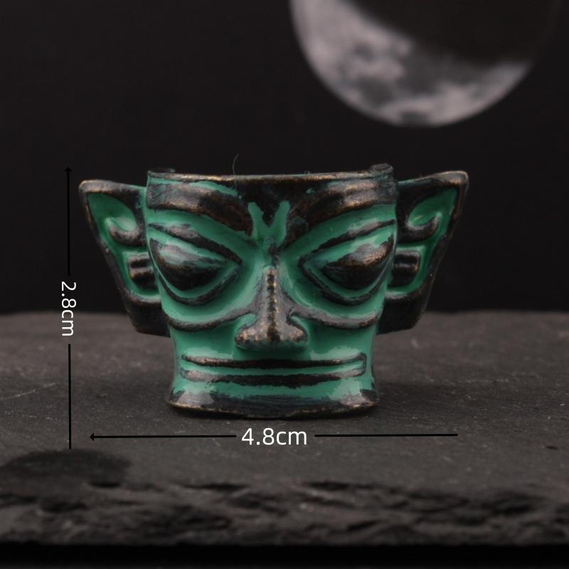 Sanxingdui Bronze Statue Standing Figure Blessing Mask Divine Bird Home Decor Craft National Trend Cultural Creative Souvenir Gi