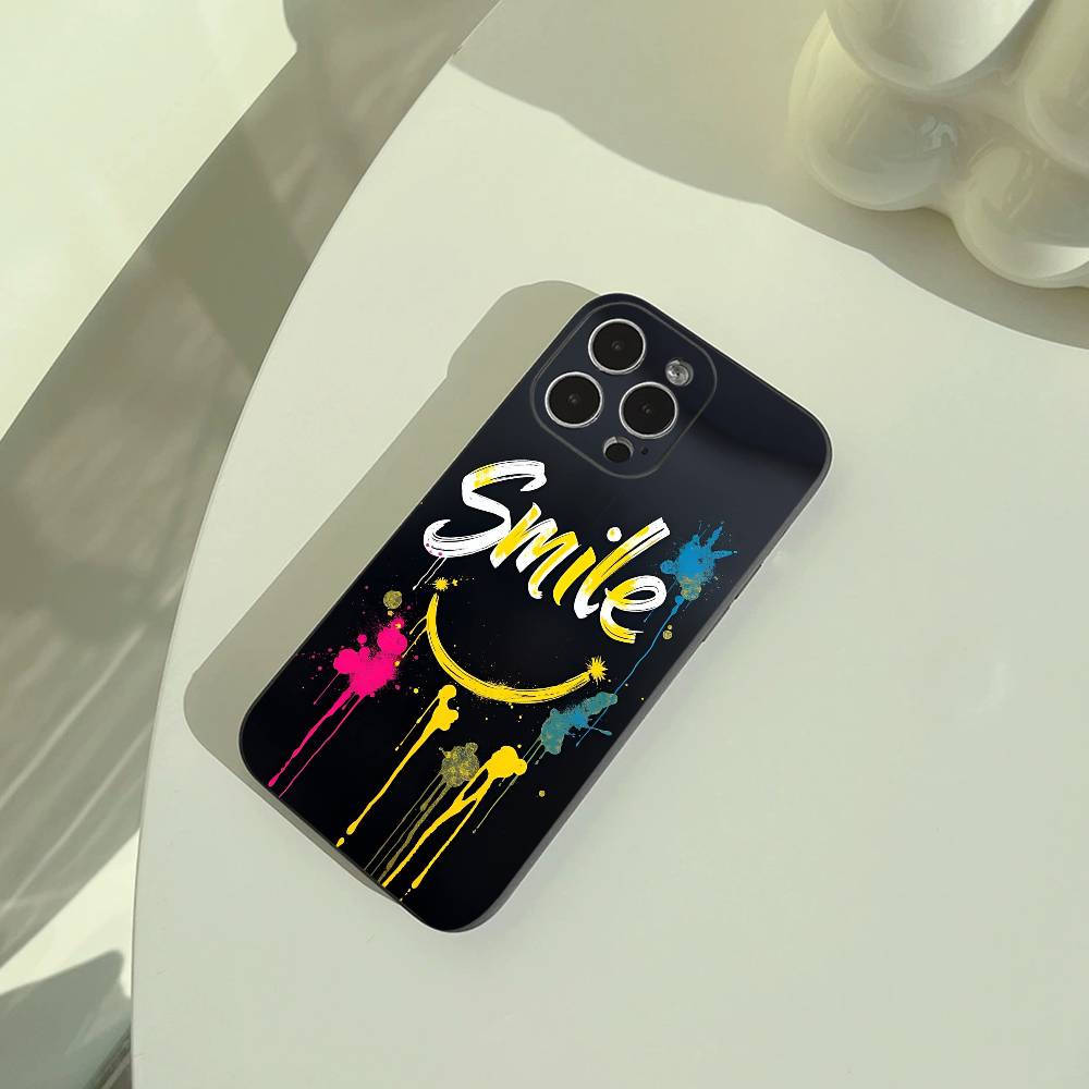 Cool -Colorful Graffiti Phone Case For iPhone 17,16,15,14,13,12,11 Pro Max,16Plus,XS Soft Black Cover