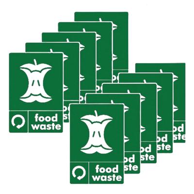 10 Pezzi Segnali Rifiuti Alimentari Adesivi per Cestino della Spazzatura Autoadesivi Forte Adesività Impermeabile Adesivi Decalcomania in Vinile Multiuso