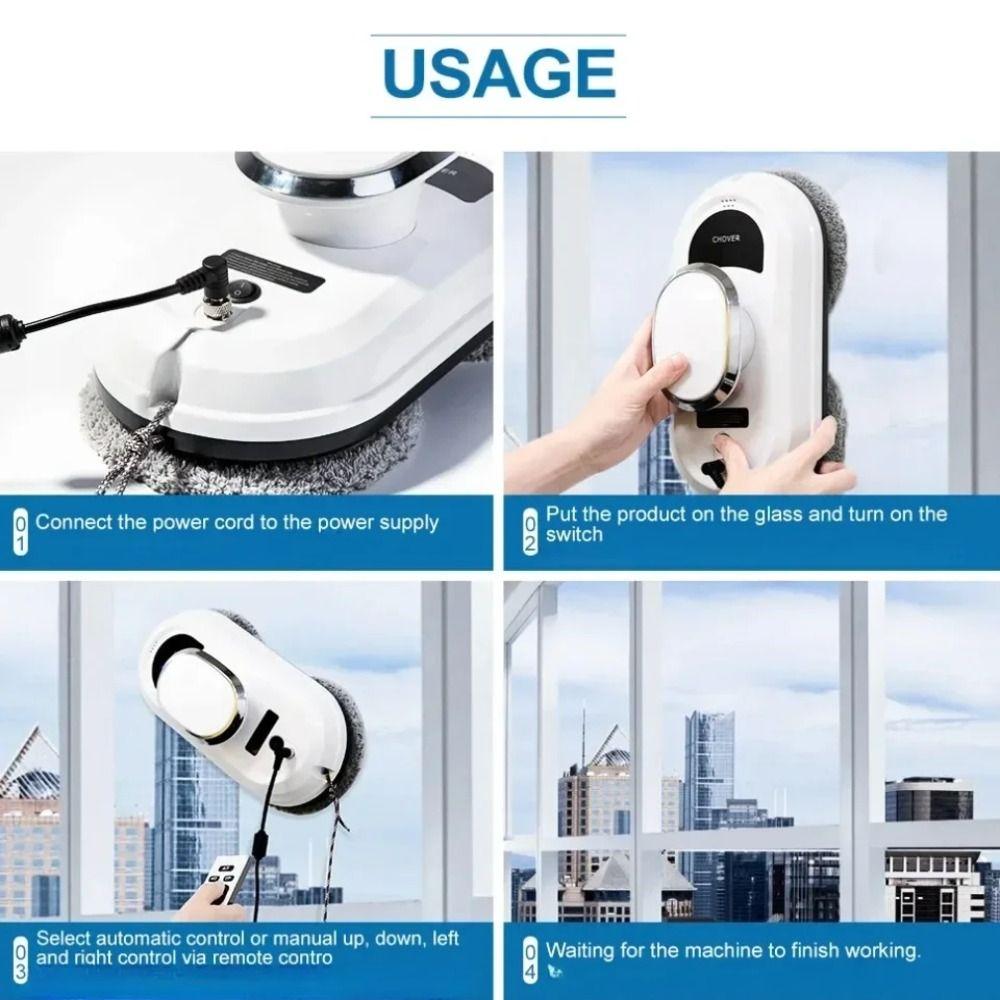 Ime-Saving Smart Glass Cleaning Robotic High Windows Window Clean Robot Smart Technology