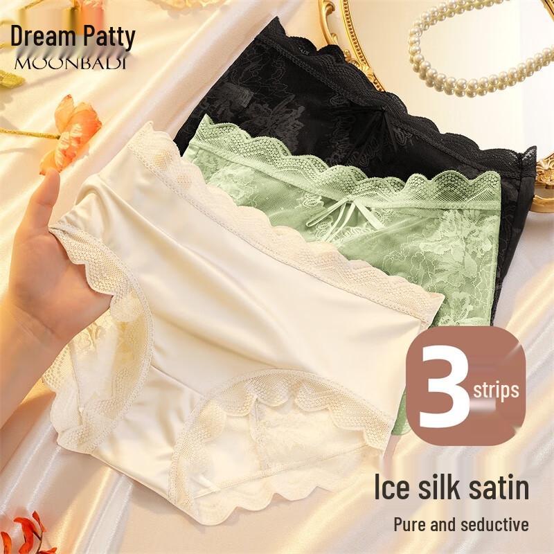 

Женские сексуальные кружевные трусы из шелковой смеси (3-Pack) L