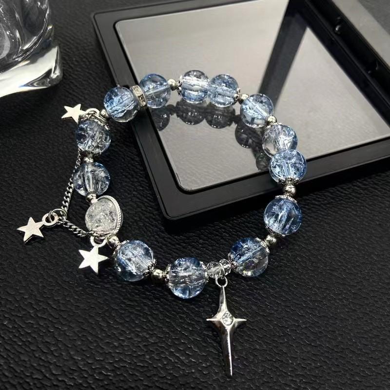 Beaded Glass Unique Bracelet With Geometric Designs And Butterfly Charm Trend 2024
