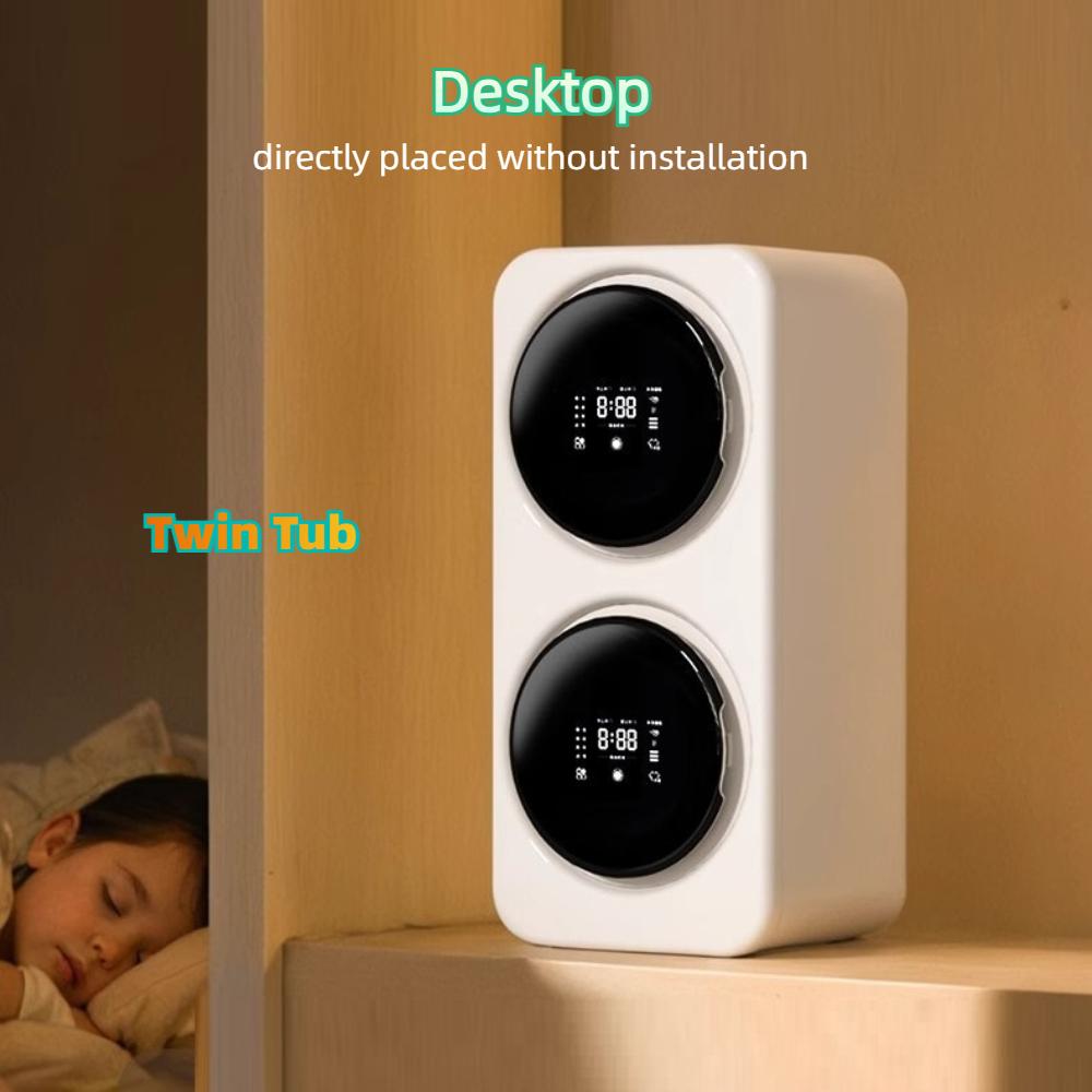 Jednokomorová/Dvoukomorová pračka, Domácí Malá Pračka na spodní prádlo, ponožky, Integrovaný typ pro praní a sušení, Nástěnná, Stolní