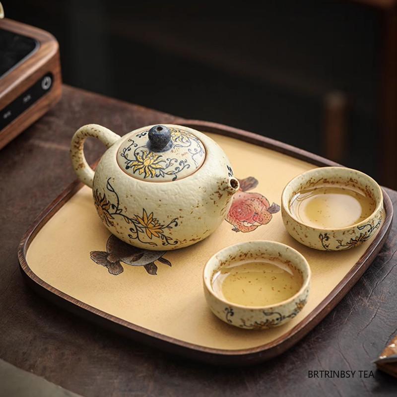 Chinese Traditional Ceramic Teapot Ball Hole Filter Handmade Flowers Xishi Tea Pot Beauty Tea Infuser Kettle Teaware 170ml