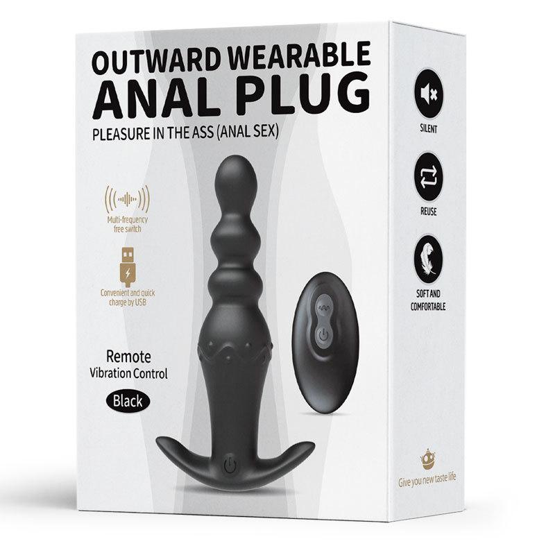 Drahtlose Fernbedienung Tragbares Vorzimmer Zugperlen M2 Vibration Analplug Prostata-Massage Masturbator Erwachsenenprodukte