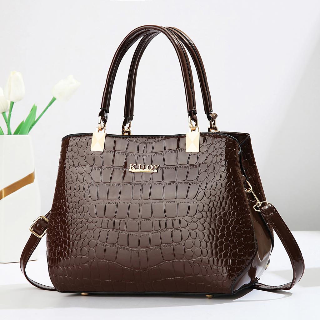 New Trendy Simple Crocodile Pattern Women Handbag Elegant All-match Portable Shoulder Crossbody Daily Handbag