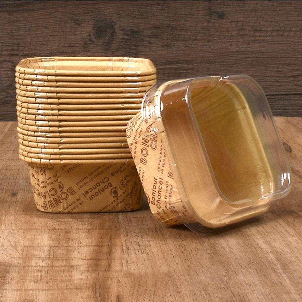 50Pcs Square Muffin Cupcake Party Tray Baking Muffin Box New Paper Cups  Birthday Party