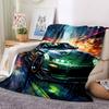 1PC Green Sports Car Blanket, Throw For Sofa, Bed, Travel, Camping, Livingroom,
