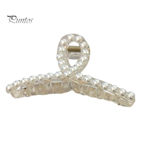 Faux Pearl Hair Claw Clips Sweet Elegant Stylish Bathing Use Eco-friendly Hair Accessories for Women Girls