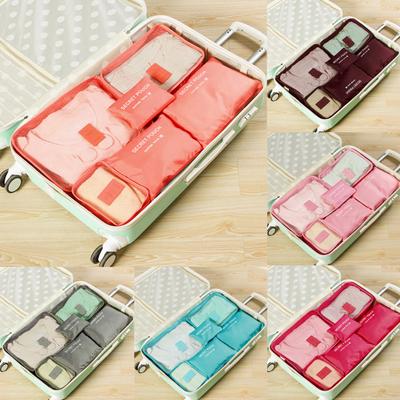 6Pcs Travel Storage Bags Clothes Organizer Waterproof Luggage Suitcase Pouch