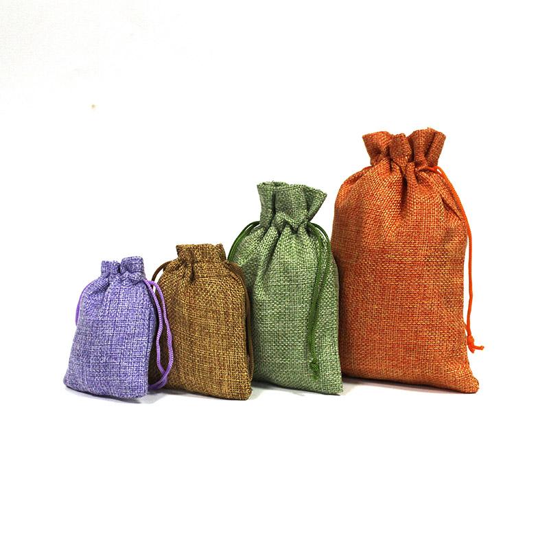 10Pcs/Lot Drawstring Natural Burlap Bag Jute Gift Bags Multi Size Jewelry Packaging Wedding Bags with Candy Bag Wholesales