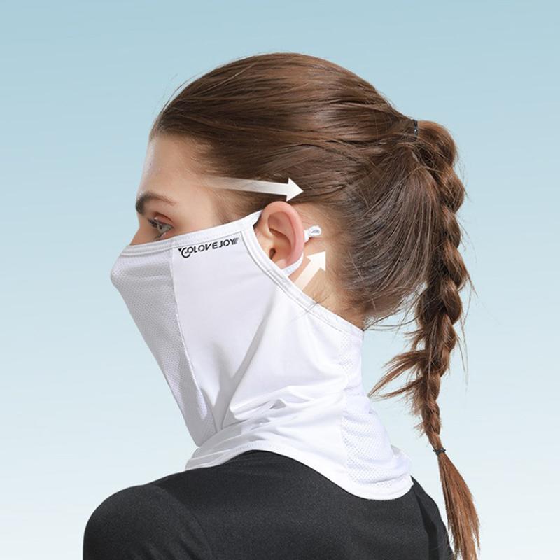Ice Silk Sunscreen Mask Women Summer Anti-Uv Quick-Drying Face Cover Scarf Breathable Lady Neck Protection Hanging Ear Headband
