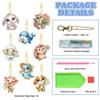 8Pcs Double Sided Spring Flower Animal Diamond Art Keyring Rhinestone Painting Keychain Pendant for Beginners Adults