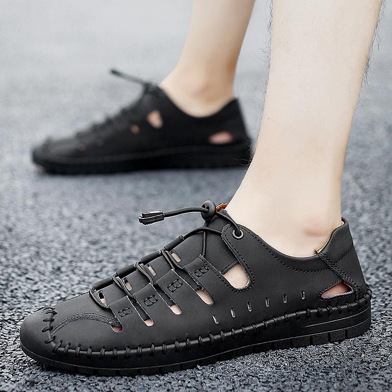 Outdoor Sandals Men Breathable Casual Shoes For Men Summer Beach Sneakers Male Large Size 48 Casual Leather Sandals