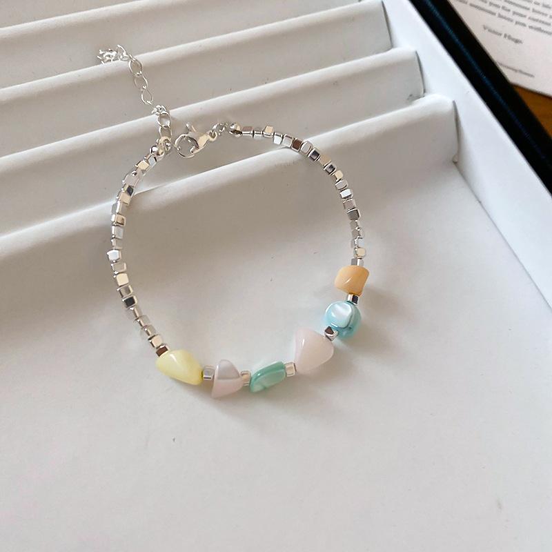 Gravel Simple Flower Crystal Square Bracelet Korean High-end Bracelet Niche Versatile Jewelry Women