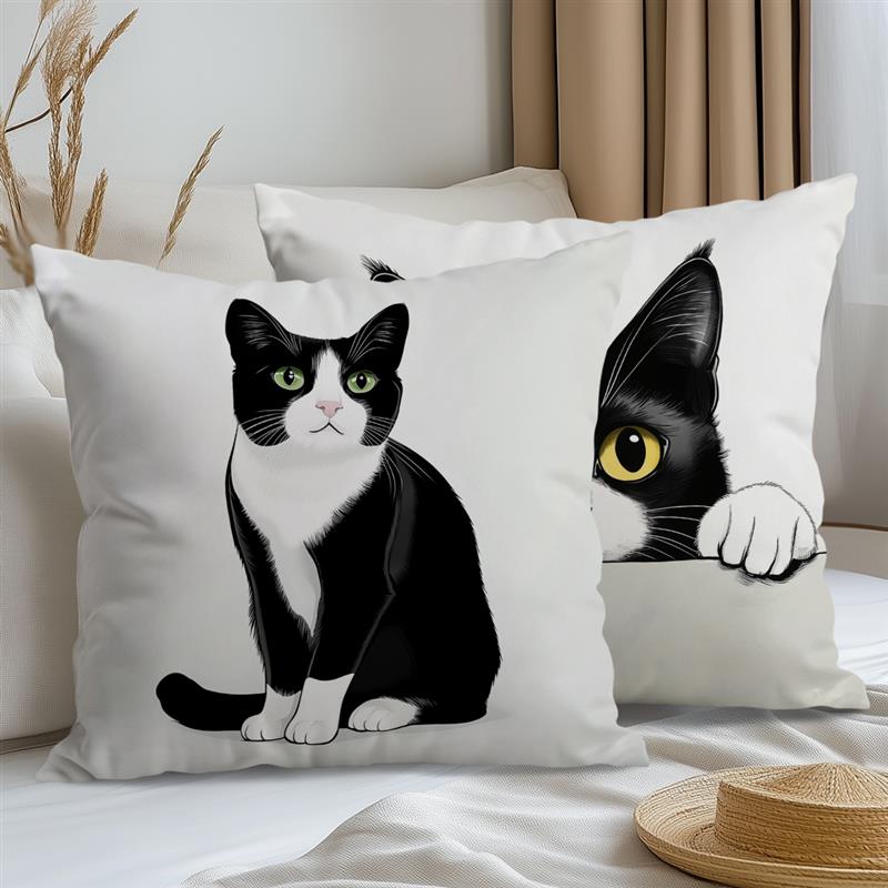 Cute Little Cate Home Cushion Covers Polyester Pillow Cover For Sofa Chair Bed Car Party Table Decoration