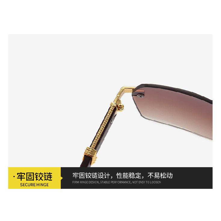 Square frameless sunglasses for women, gradient color, UV400 protection