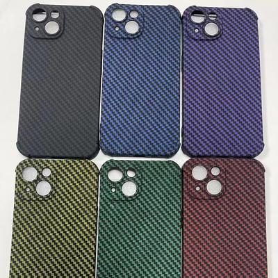 Quattro Angoli Anti-caduta Fibra di Carbonio Adatto per IPhone15Pro Custodia per Telefono Cellulare Tpu Foro Fine Apple 13 Guscio Morbido a Copertura Totale