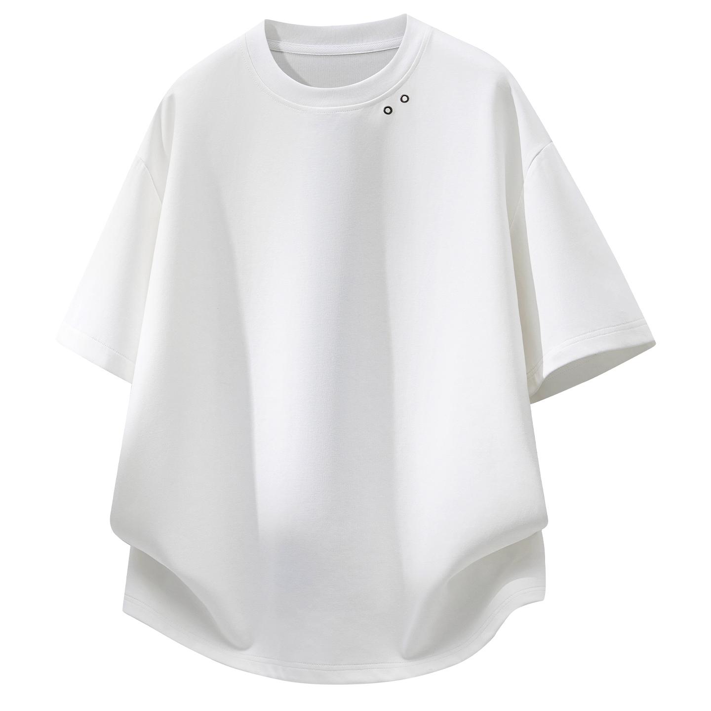

T-shirt Men s Summer Short-sleeved Perforated Short-sleeved Bottoming Men s Short-sleeved Loose T-shirt XL білий