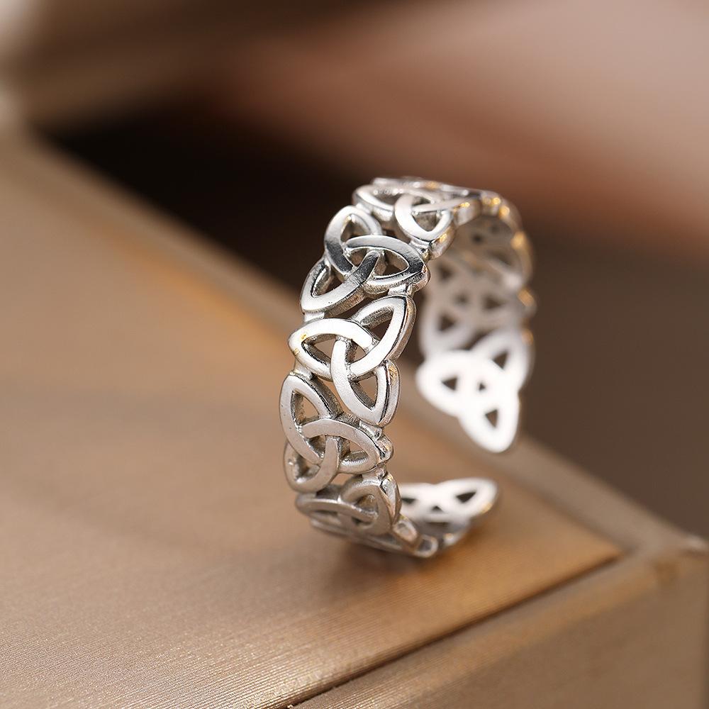 European And American Fashion Design Geometric Crucifix Open Mouth Ring Sets For Women Simple Adjustable Ring Jewerly