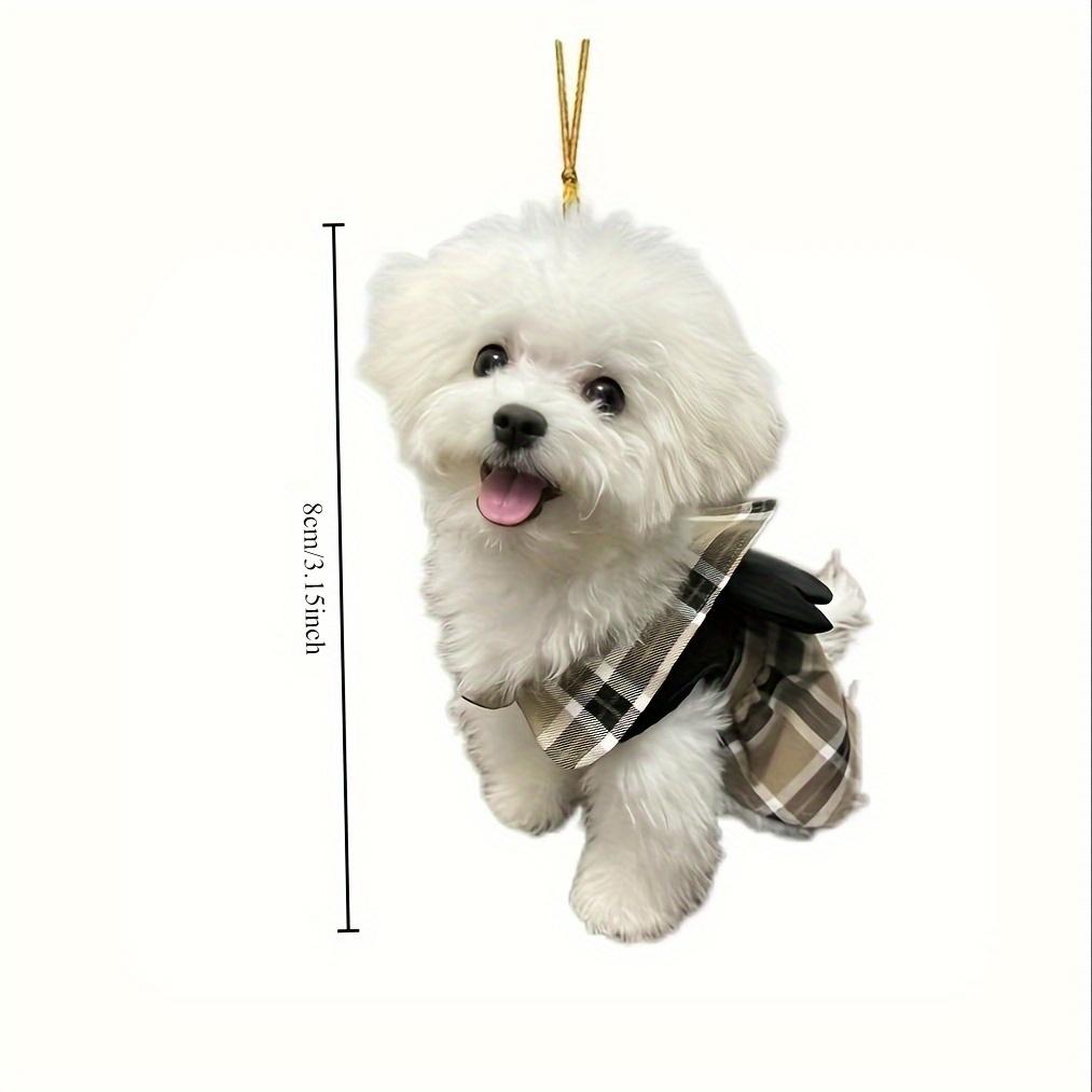 2D flat acrylic cute puppy holiday gift pendant cross-border car interior rearview mirror decoration pendant backpack pendant