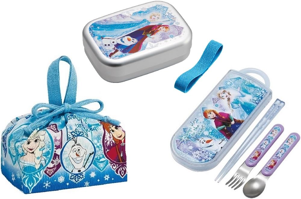 

Skater Frozen 25 Aluminum Lunch Box Aluminum Lunch Box Bento Box 370ml Trio Set Lunch Drawstring Bag Frozen Princess Elsa Kids Children Character синій