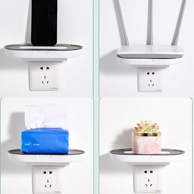 Nástěnný držák na zásuvky bez vrtání, polička na router, držák na umístění zásuvek, organizér kabelů, dekorace do ložnice a obývacího pokoje