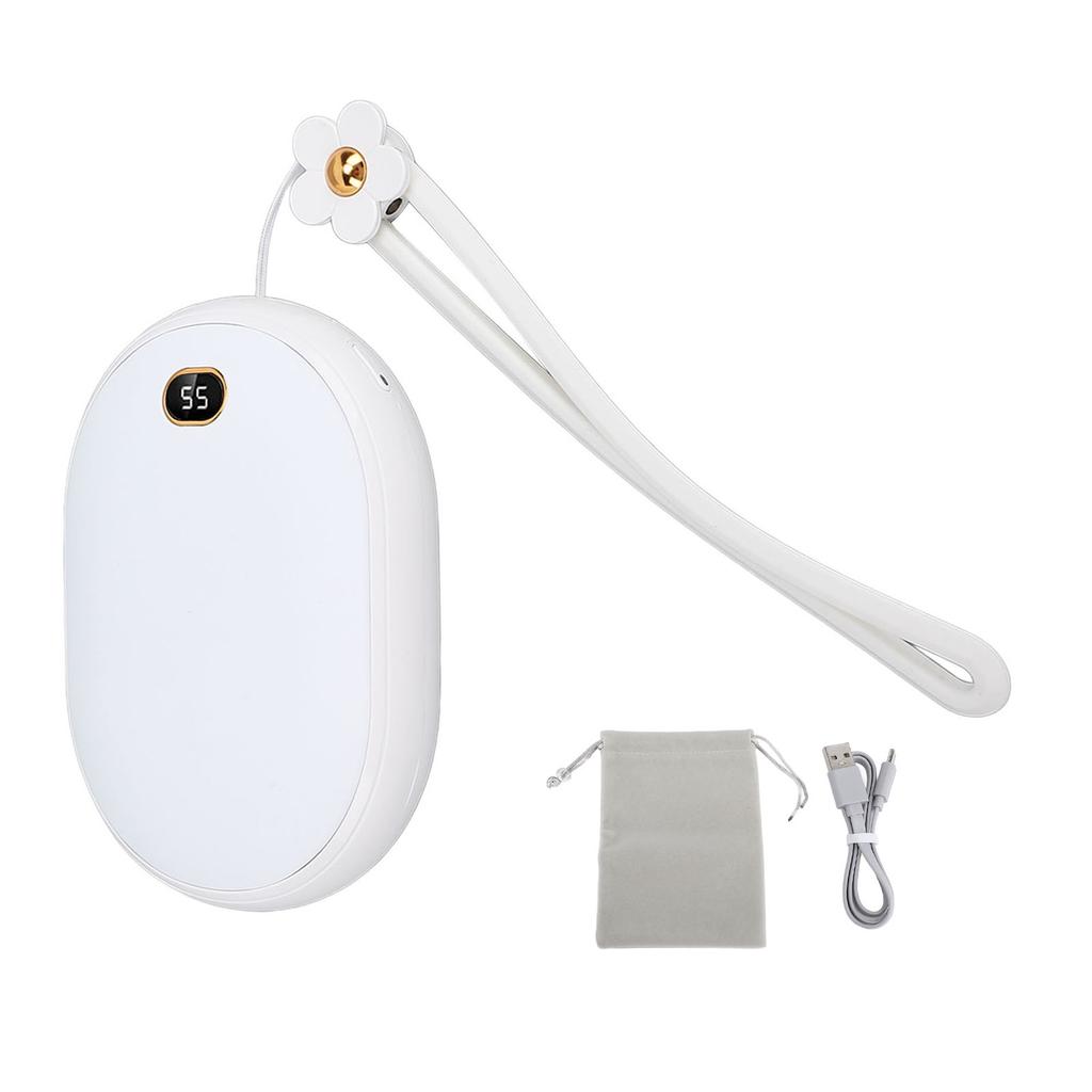 USB Hand Warmer LED Display 2 Temperatures Double Sided Heating 10000mAh Power Bank Pocket Heater 2A
