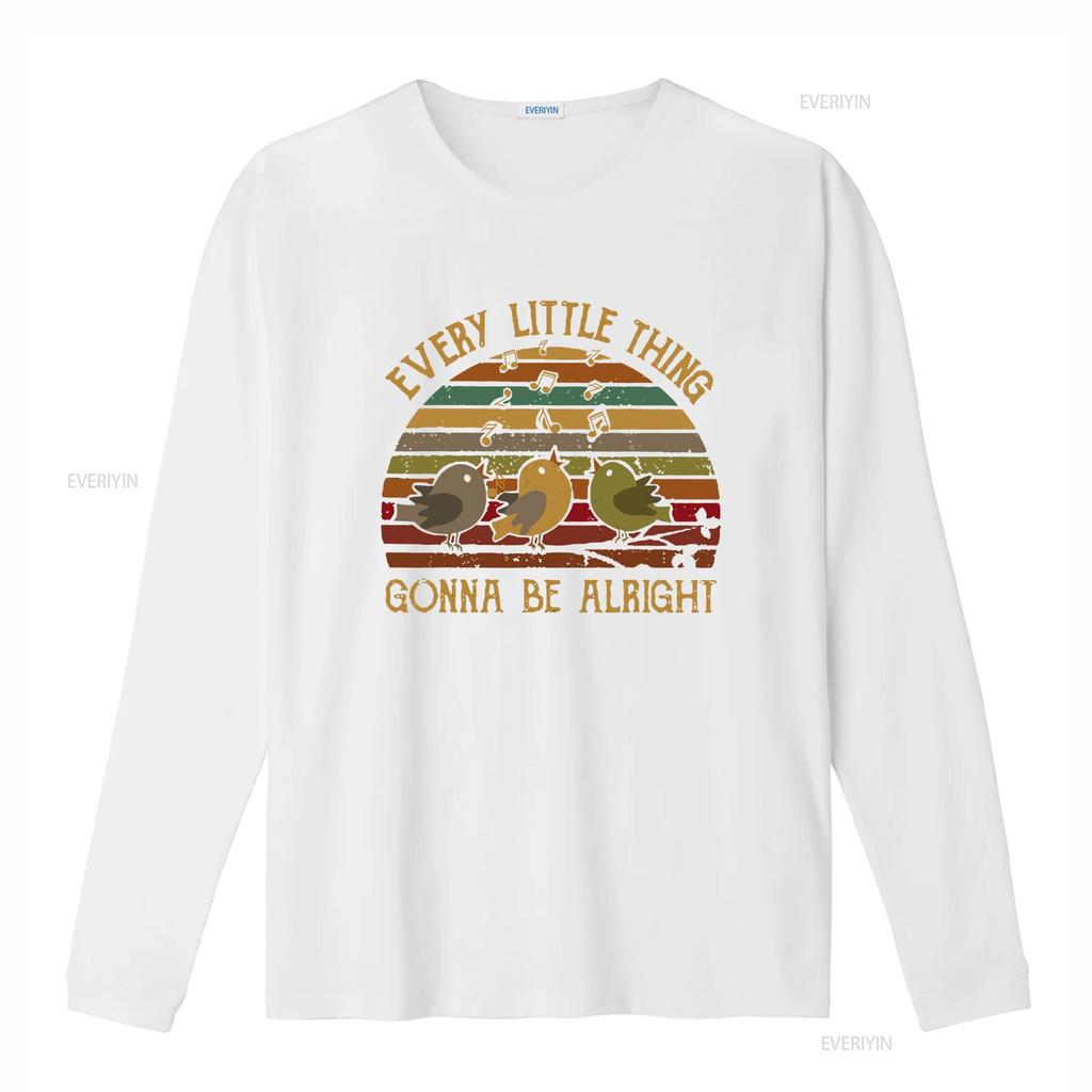 Jedes kleine Ding wird in Ordnung sein Singende Vögel T-Shirt Drei für Vogeliebhaber Männer und Frauen vintage gewaschen weich leicht