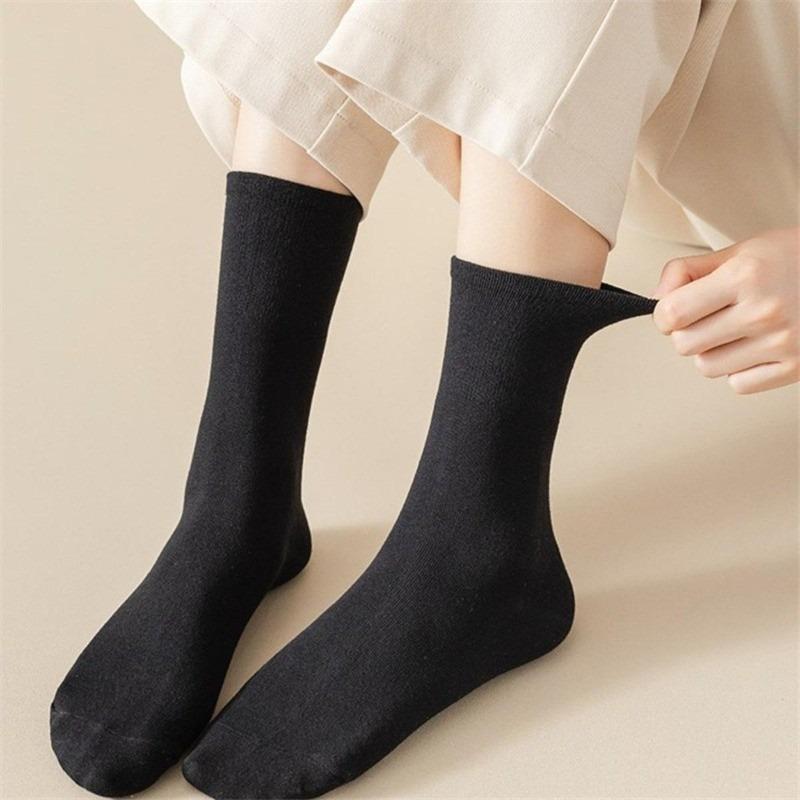 Soft Pure Cotton Korean Solid Color Socks for Women All-Match Socks Ins Trendy Casual Calf Socks