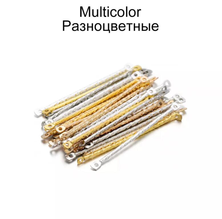 50/100Pcs 15-40mm Double Cylinder Bar Earrings Connecting for DIY  Earring Jewelry Making Findings Accessories Supplies