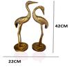 Set of 2 Metal Swan Pair Saras Flamingo Crane Love Birds Showpiece Statue Decorative for Shelf Console Cabinet Showcase Drawing Bedroom Living Room
