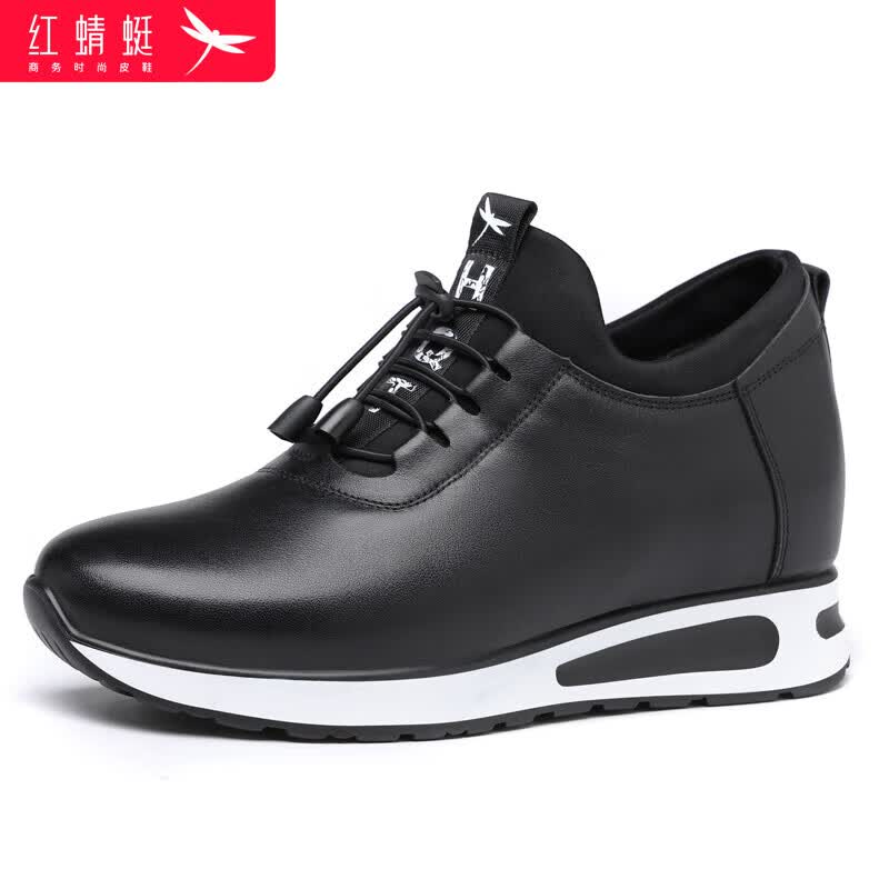 Hongqingting Women s Leather Wedge Casual Shoes 39 чёрный