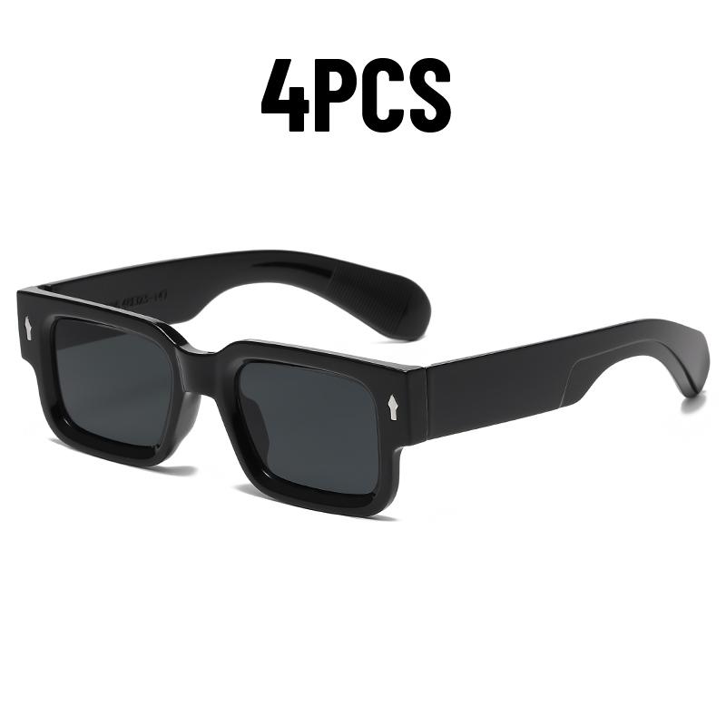 2Pcs New Year Gift Classic Retro Rectangle Men Women Sunglasses Uv400 Outdoors Driving Sun Glasses Trendy For Women Men Glasses