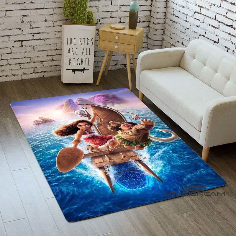 The new Moana-themed comedy adventure room mat is washable and non-slip, suitable for living room sofas, kitchens, and other are
